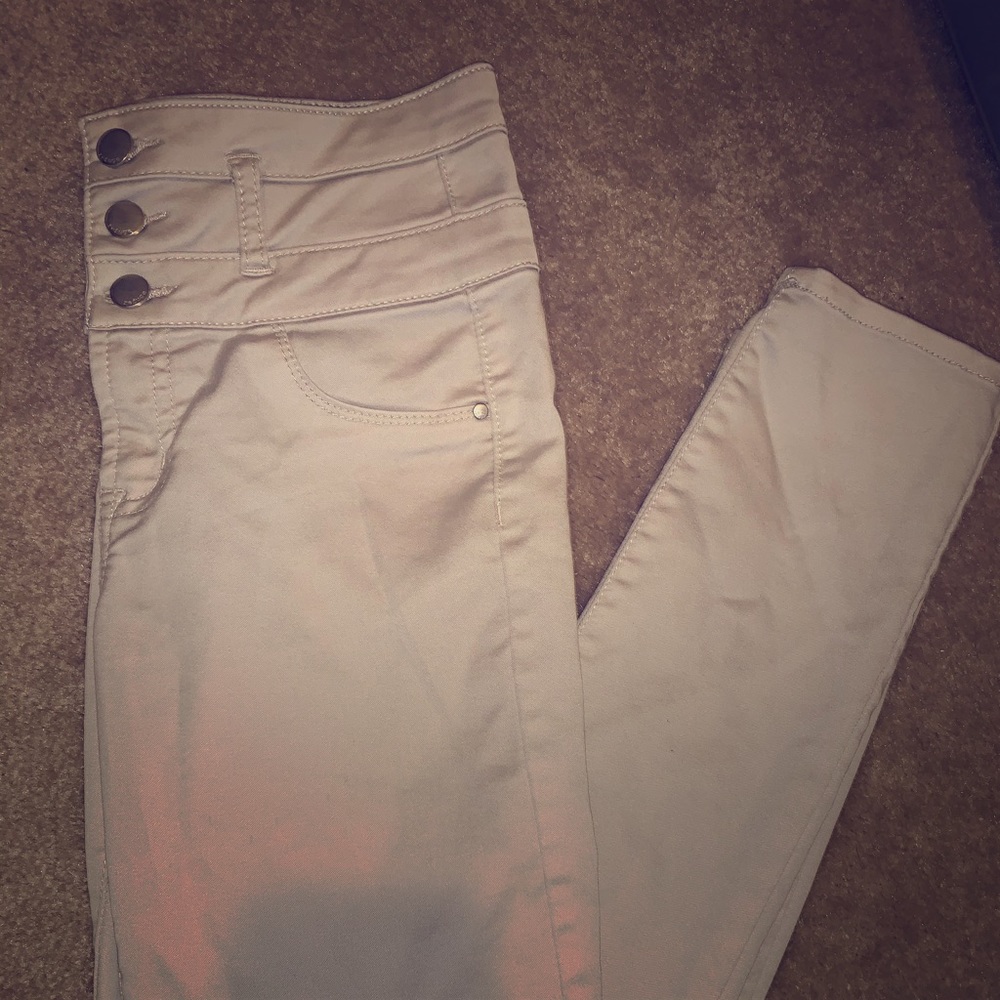 Tan high waisted skinny pants